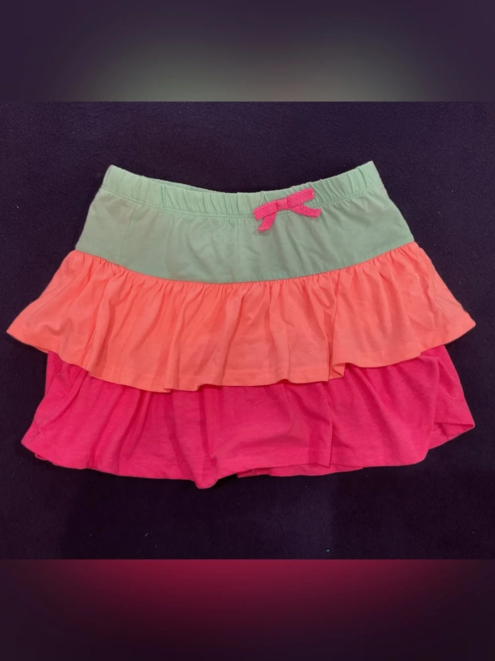 Cynthia Rowley Girls Pink & Mint Ruffle Skirt Size M (7/8)